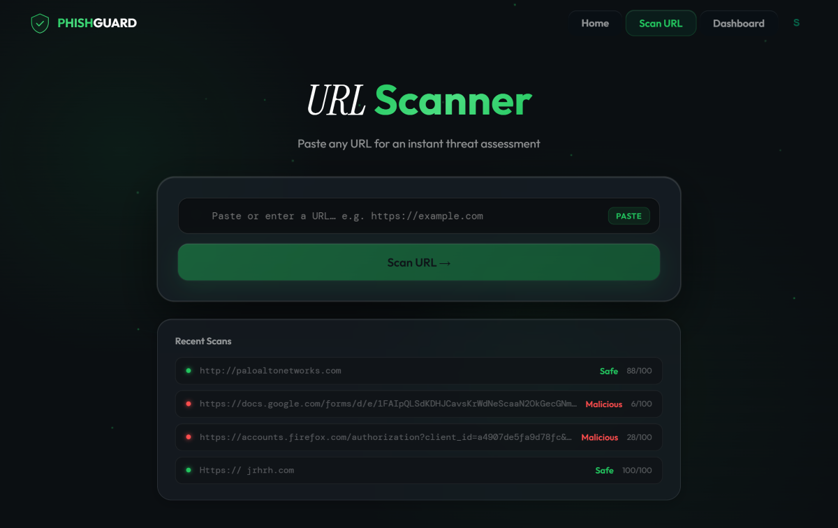 Screenshot 2 of PhishGuard project